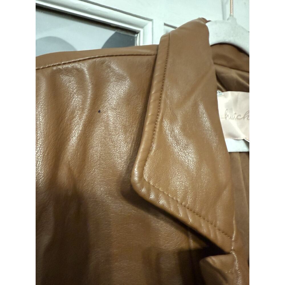 Anthropologie x Hutch Vegan Leather Blazer‎ Jacket Brown Size Large - Picture 7 of 11